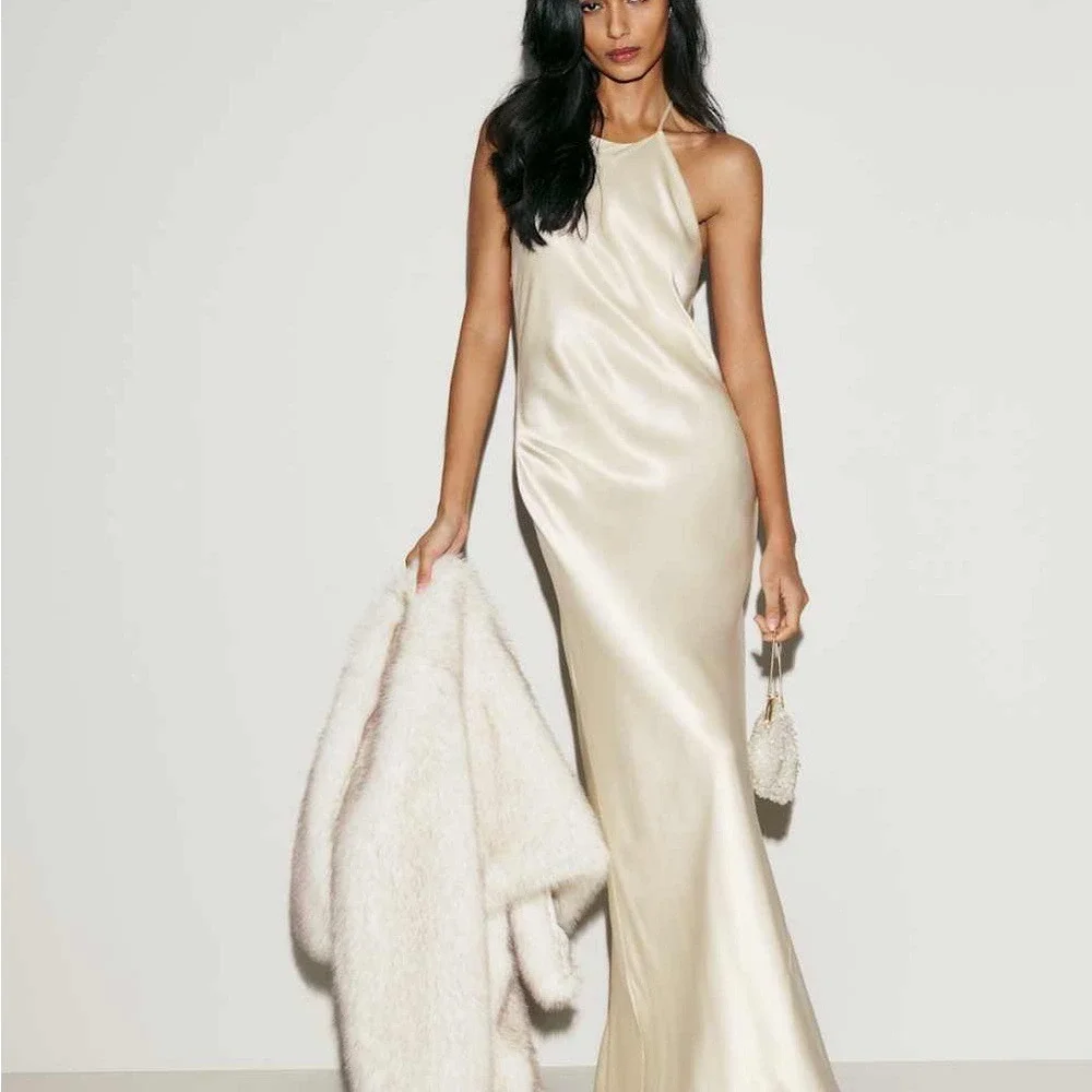 Reformation Jeany Silk Dress Fior Di Latte Cream Brand New Size S - Picture 8 of 11